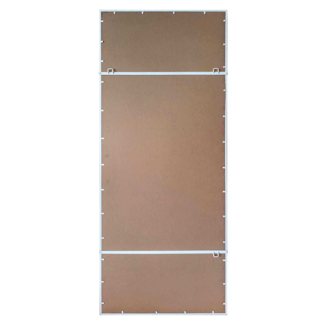 Rectangular 12 Pane Mirror White