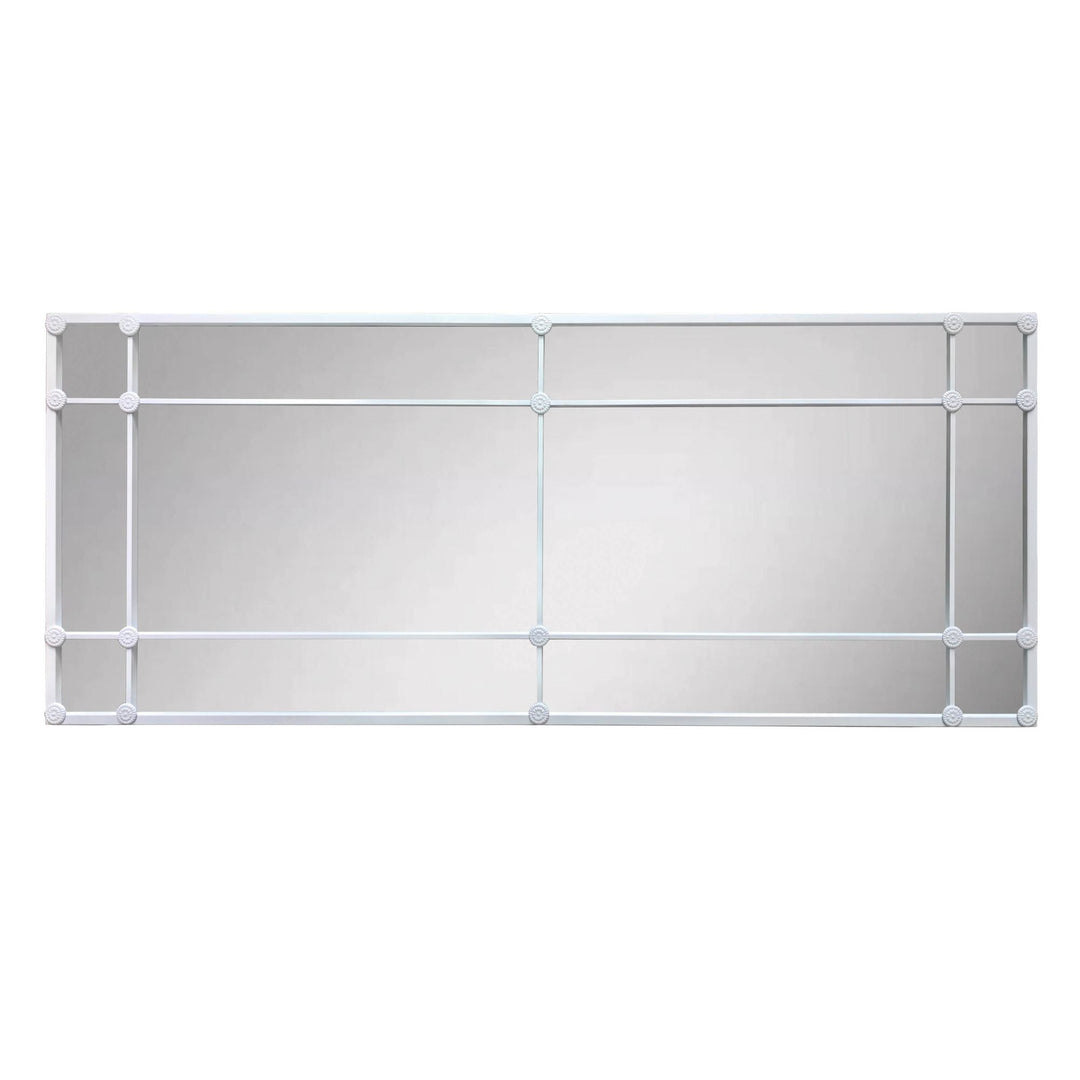 Rectangular 12 Pane Mirror White