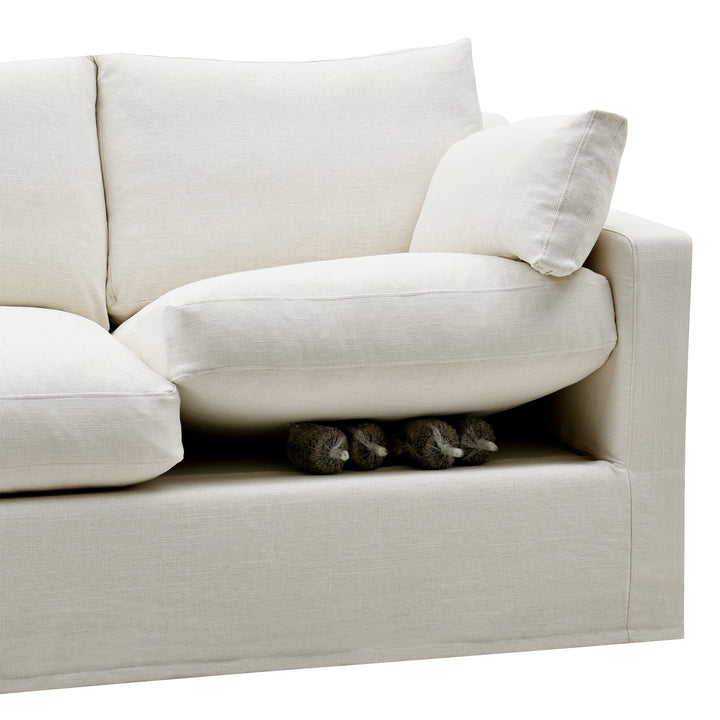 Clovelly 2 Seat Hamptons Sofa Ivory Linen Blend