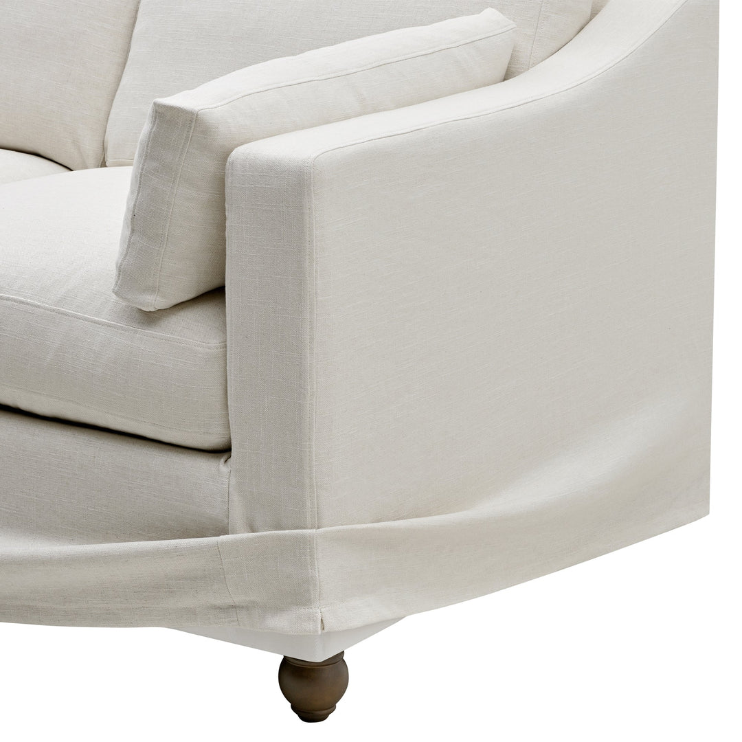 Clovelly 2 Seat Hamptons Sofa Ivory Linen Blend