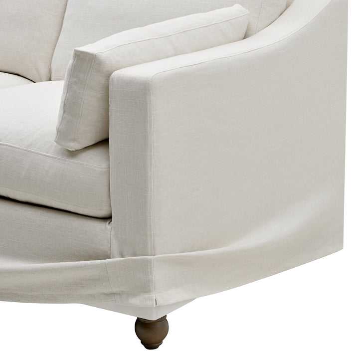 Clovelly 2 Seat Hamptons Sofa Ivory Linen Blend
