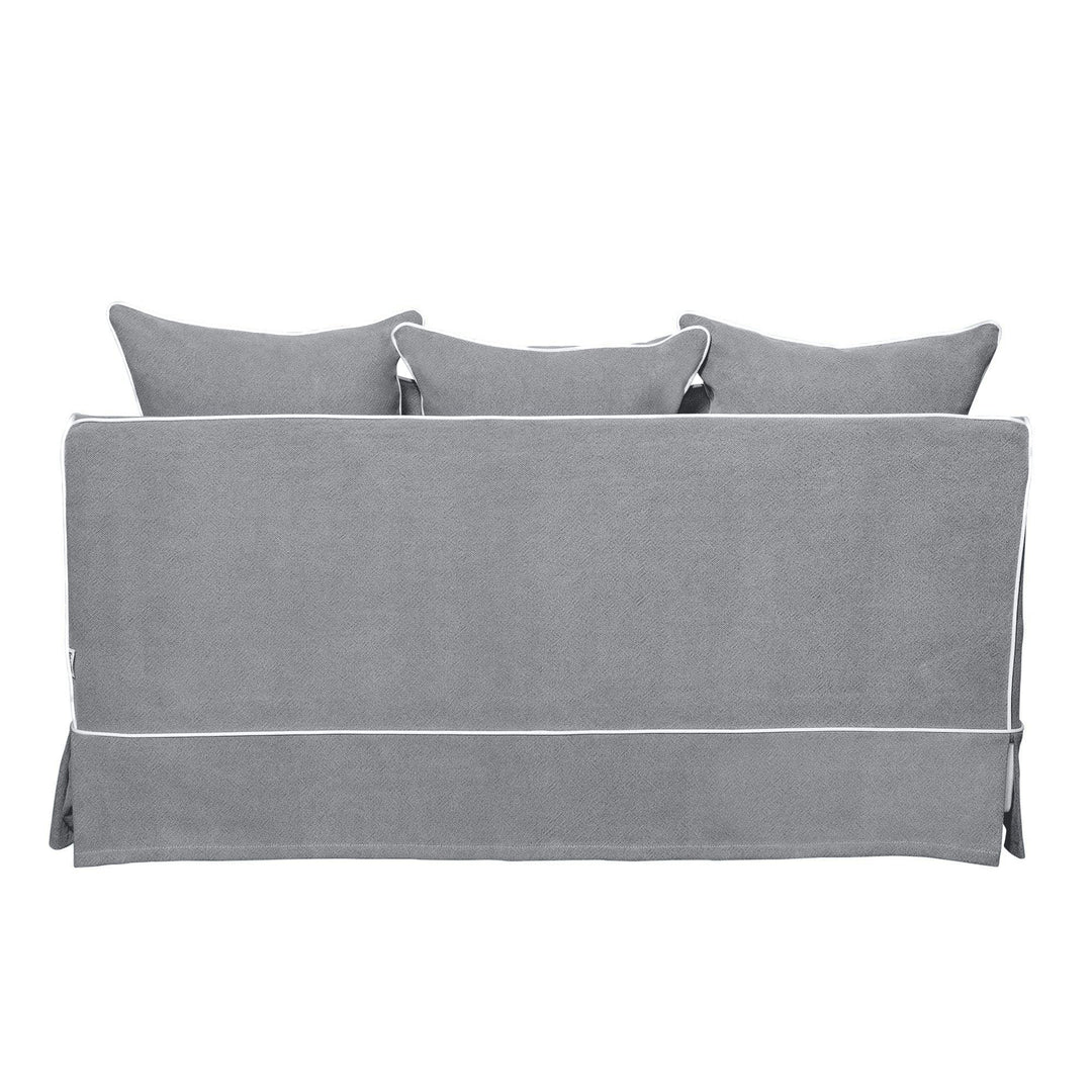1.5 Seat Slip Cover - Noosa Grey with White Piping