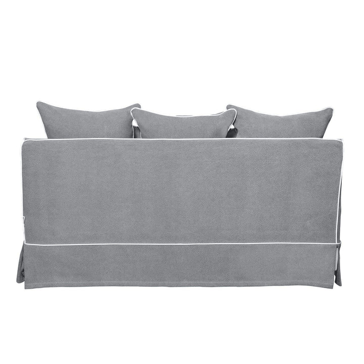 1.5 Seat Slip Cover - Noosa Grey with White Piping