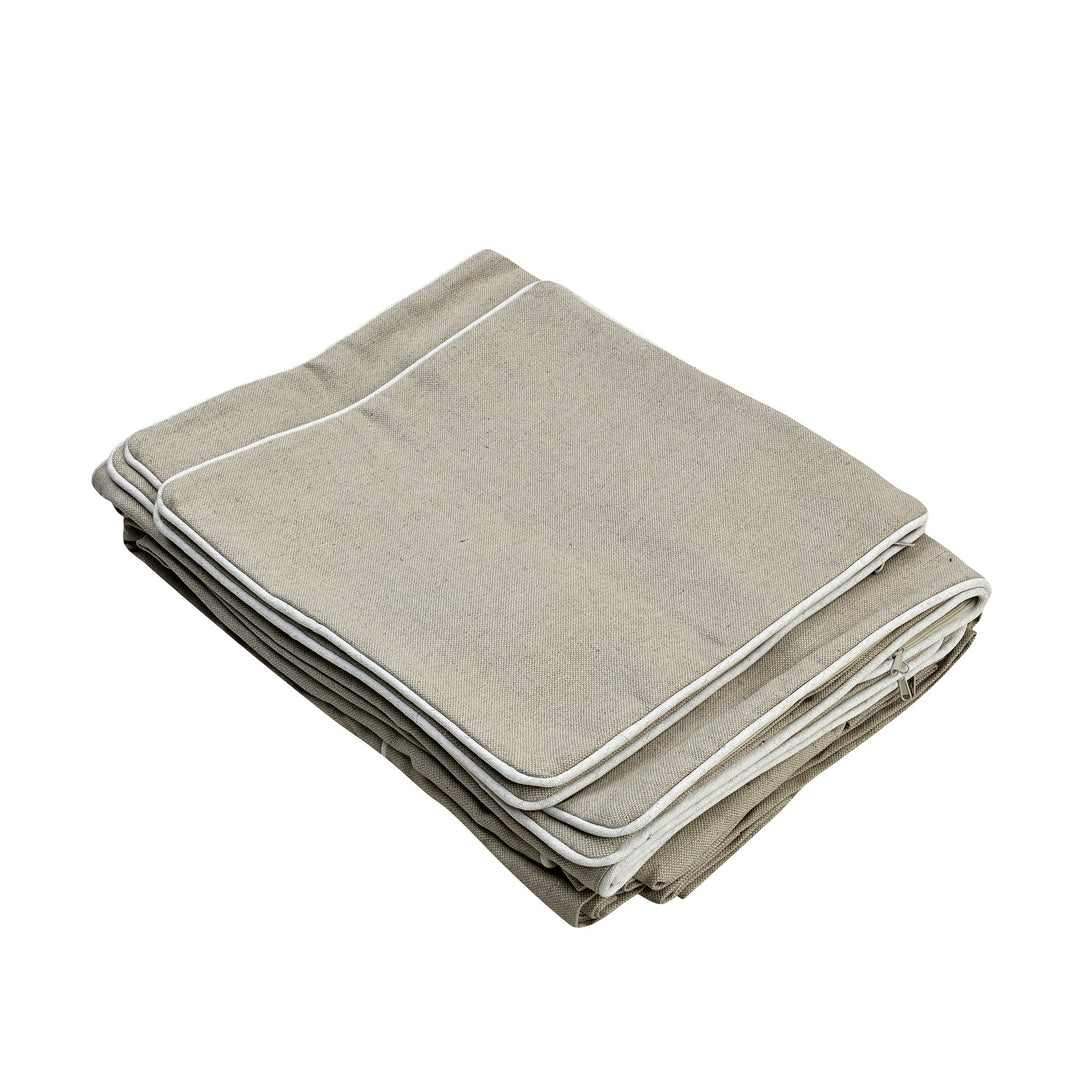 Noosa 1.5 Seat Sofa Bed Natural with White Piping