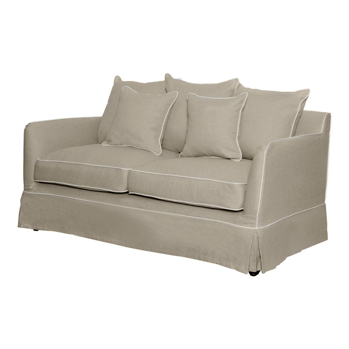 Noosa 2.5 Seat Sofa Bed Natural W/ White Piping