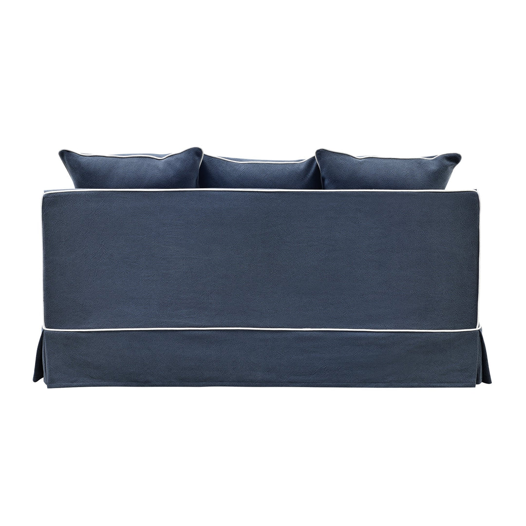 1.5 Seat Slip Cover - Noosa Navy with White Piping